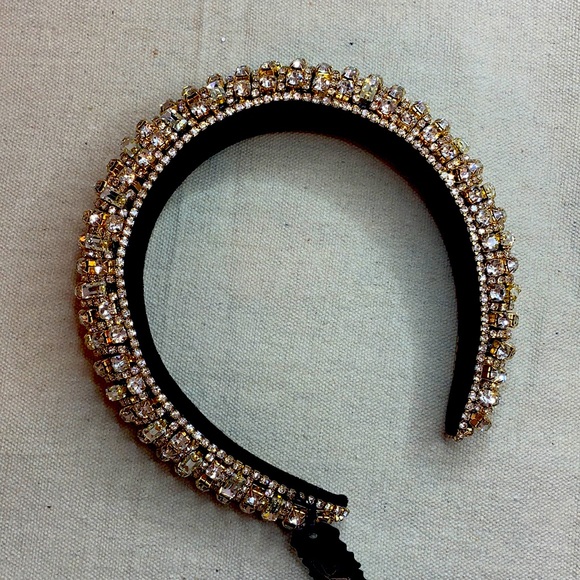 Gold Crystal encrusted headband main image 6